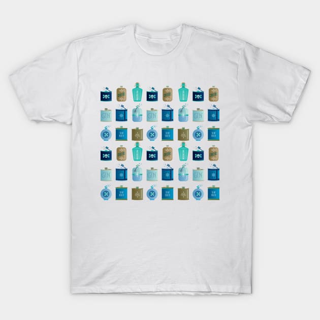 flasks blue T-Shirt by CatCoq